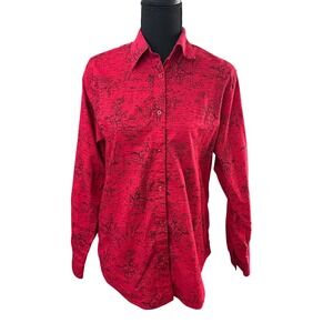 Vintage Dana Alexander Red Equestrian Horse Print Cotton Button 10 Hong Kong